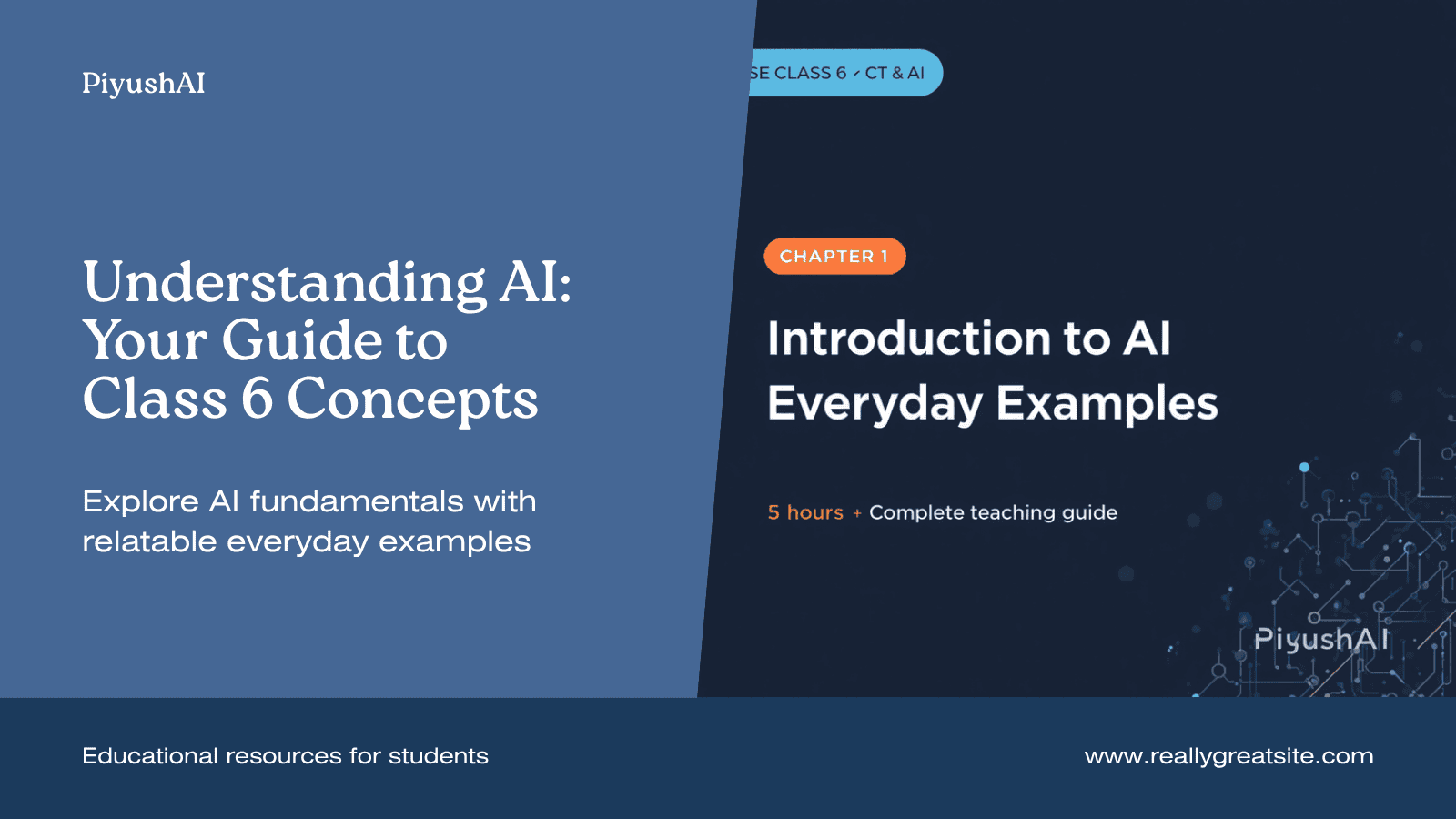 CBSE Class 6 CT and AI, Chapter 1: Introduction to AI and Everyday Examples — 5 hours, complete teaching guide from PiyushAI