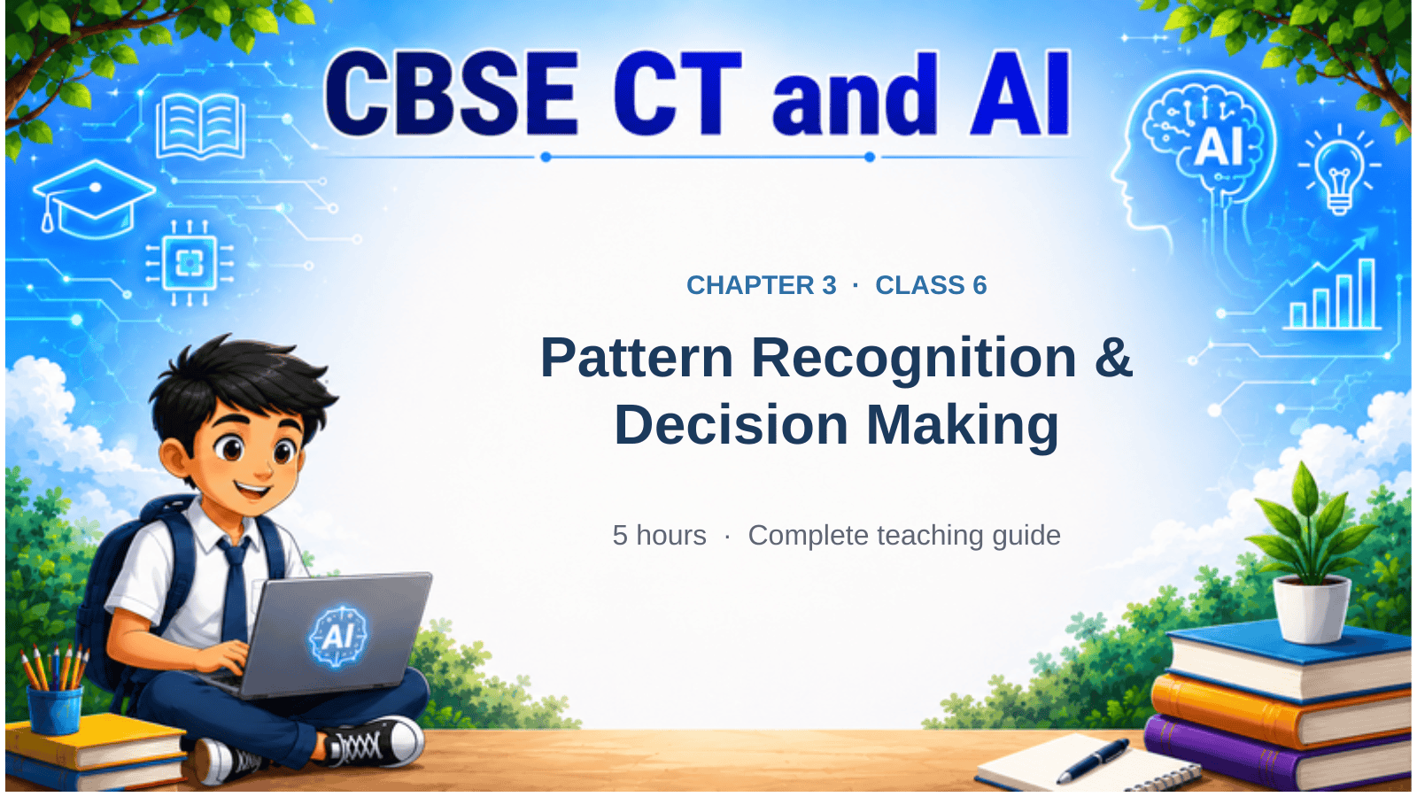 CBSE CT & AI Class 6 Chapter 3 — Pattern Recognition & Decision Making CBSE CT and AI Class 6, Chapter 3: Simple Pattern Recognition and Decision Making — 5 hours, complete teaching guide