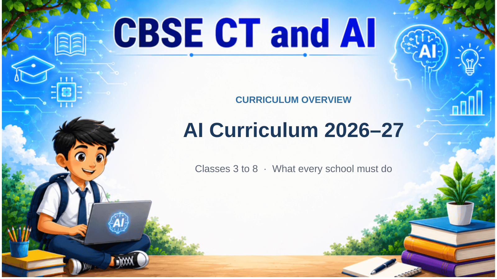CBSE CT & AI Curriculum 2026–27 CBSE CT and AI curriculum 2026-27 overview for classes 3 to 8 — what every school must do